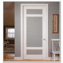 Puerta interior de color blanco, puerta francesa con vidrio esmerilado, puerta de vidrio para inodoro S1-1009